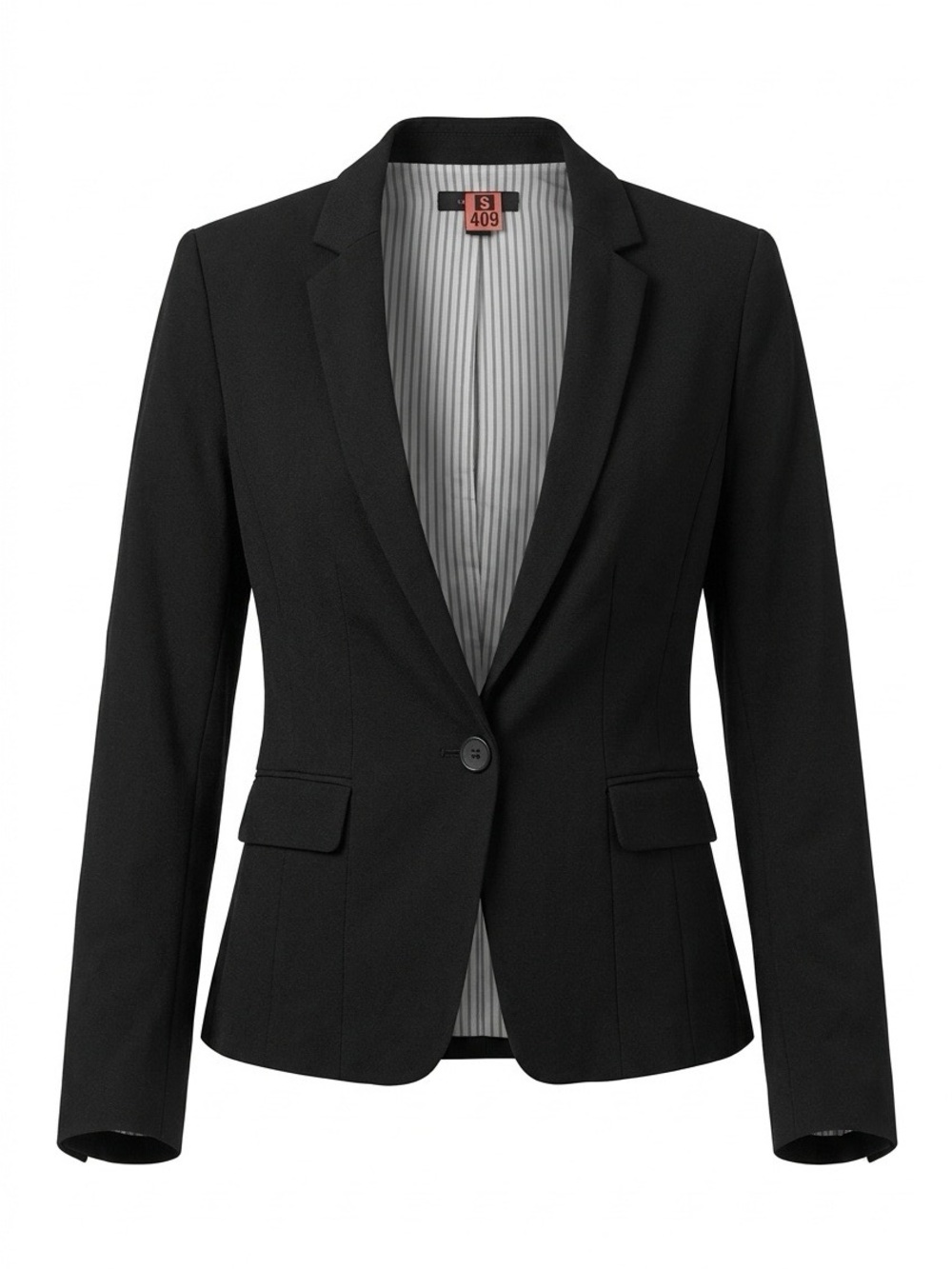 Ann Taylor Black Single-Button Notch Lapel Blazer